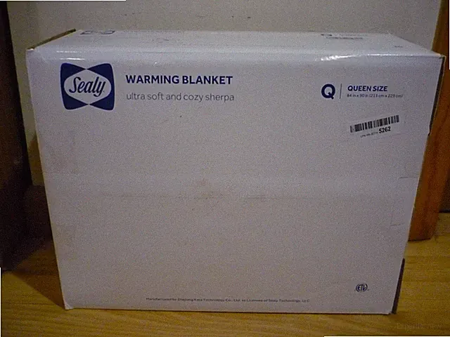 BRAND NEW SEALY WARMING BLANKET 84x90 QUEEN SIZE x2 CONTROLLERS - NAVY