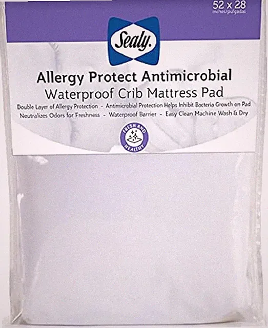 Sealy Baby Allergy Protect Antimicrobial Crib Mattr Protector Pad