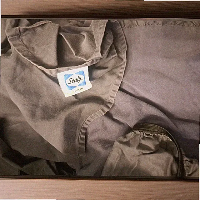 Sealy Comfort,Superior FITTED & FLAT Sheet Light Blue &Gray Perfect Fit QUEEN