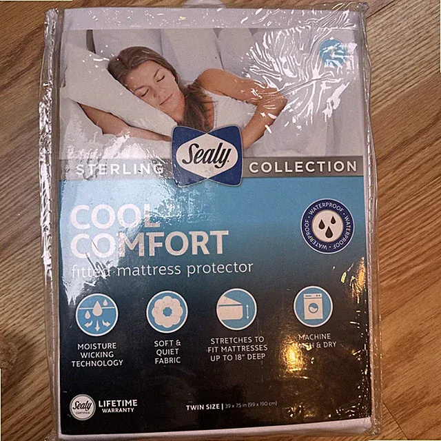 Sealy Cool Comfort Fitted Mattress Protector Twin 39x75 Waterproof Soft