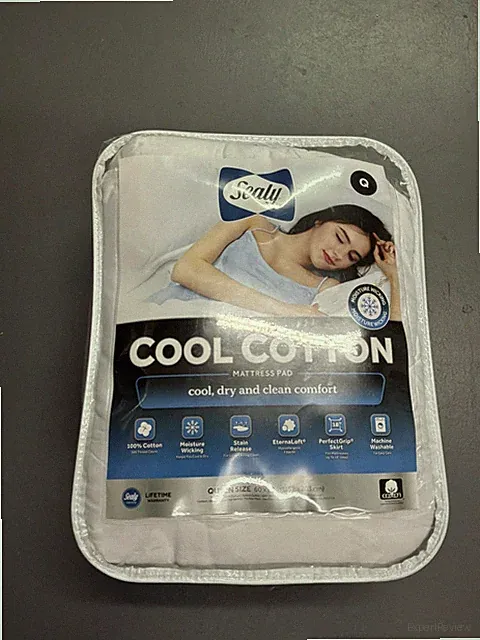 Sealy Cool Cotton Queen Mattress Pad- White