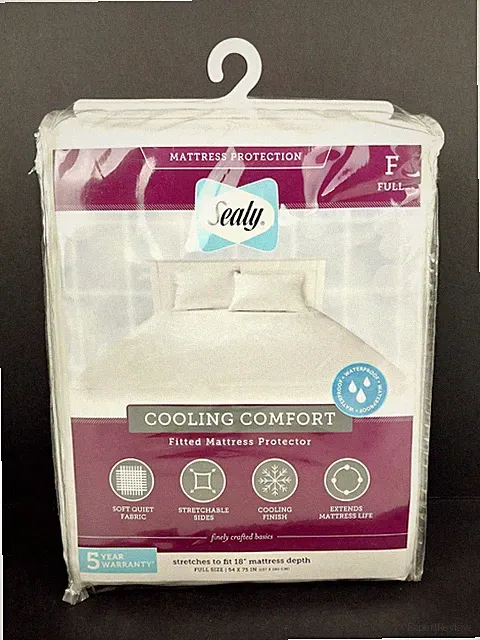 Sealy Cooling Comfort Full Size Fitted Mattress Protector 18" - BRAND NEW