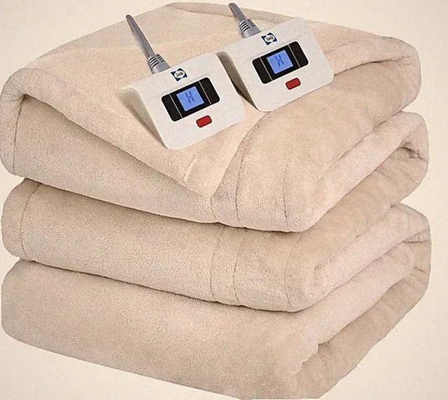 Sealy Electric Blanket Queen Size, Flannel & Sherpa Heated Blanket with 10 He...