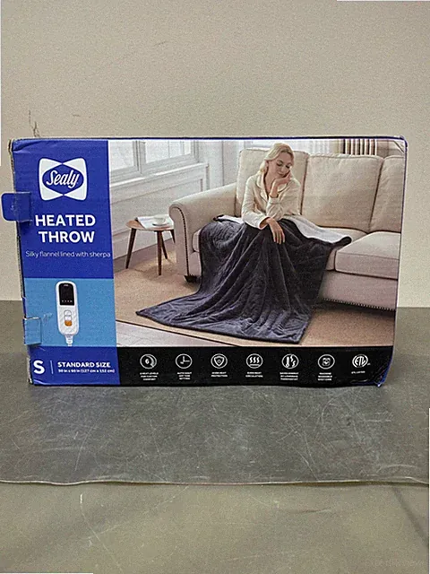 Sealy Electric Blanket Throw Size 50"*60",Super Cozy Flannel to Sherpa Reversibl