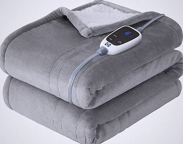 SEALY Electric Throw Blanket, Flannel & Sherpa Heated Throw with 6 Heating Level
