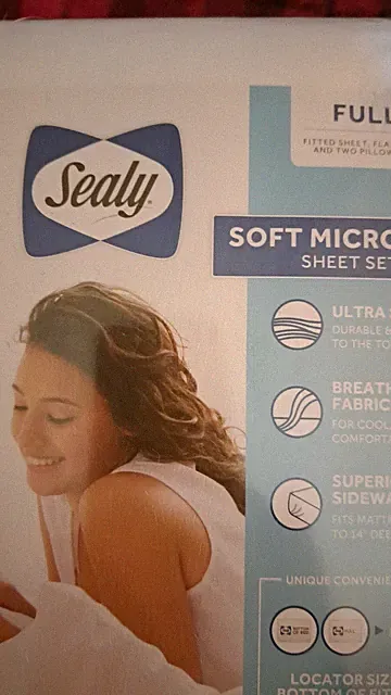 Sealy Full Sheet Set White Microfiber