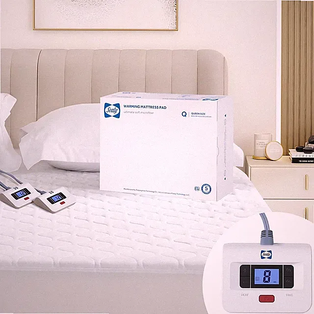 Sealy Heated Queen Luxury Quilted Mattress Pad w/ DualControl 10 Heat Settings