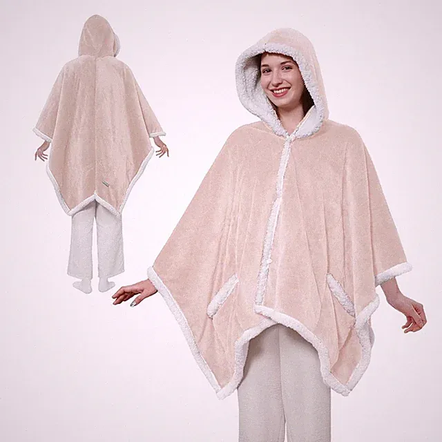 Sealy Heated Throw Wearable Shawl Pockets Reversible Flannel Sherpa Battery