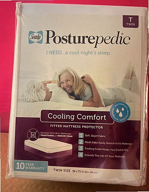 Sealy Posturepedic Cooling Comfort Fitted Mattress Protector Waterproof Twin New