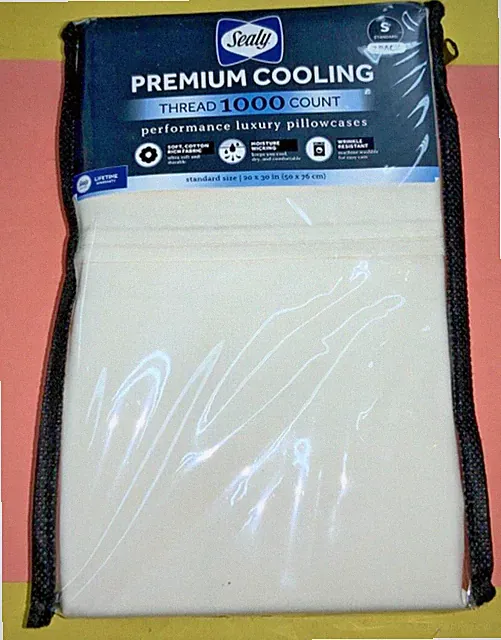 Sealy Premium Cooling Performance Luxury Pillowcases - Standard 2 Pack