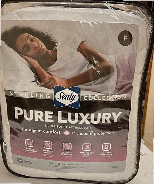 Sealy Pure Luxury Full Size Mattress Pad White