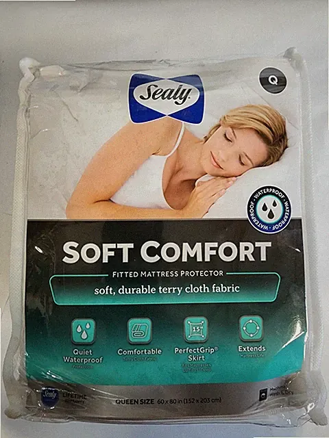 Sealy, Queen, Soft Comfort, Waterproof, Fitted Mattress Protector