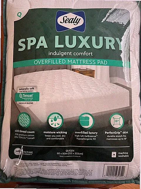 SEALY Signature Indulgent Comfort Mattress Pad WHITE, Size QUEEN New