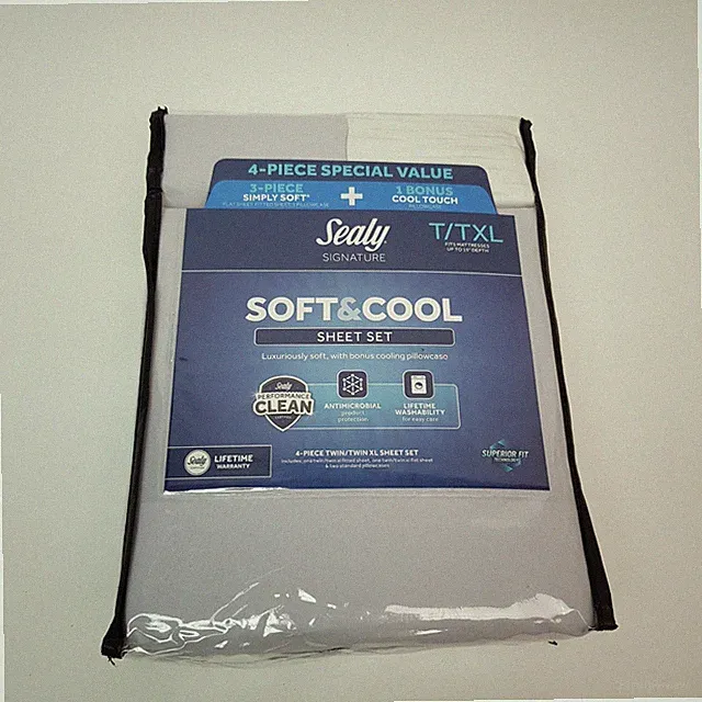 Sealy Signature Soft & Cool Sheet Set Twin/T-XL 4-piece Microfiber Pillowcase