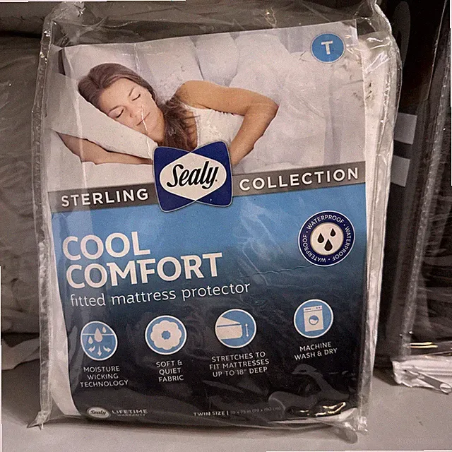 Sealy Twin Fitted Cooling Comfort Mattress Protector Cover 39 X 75", New