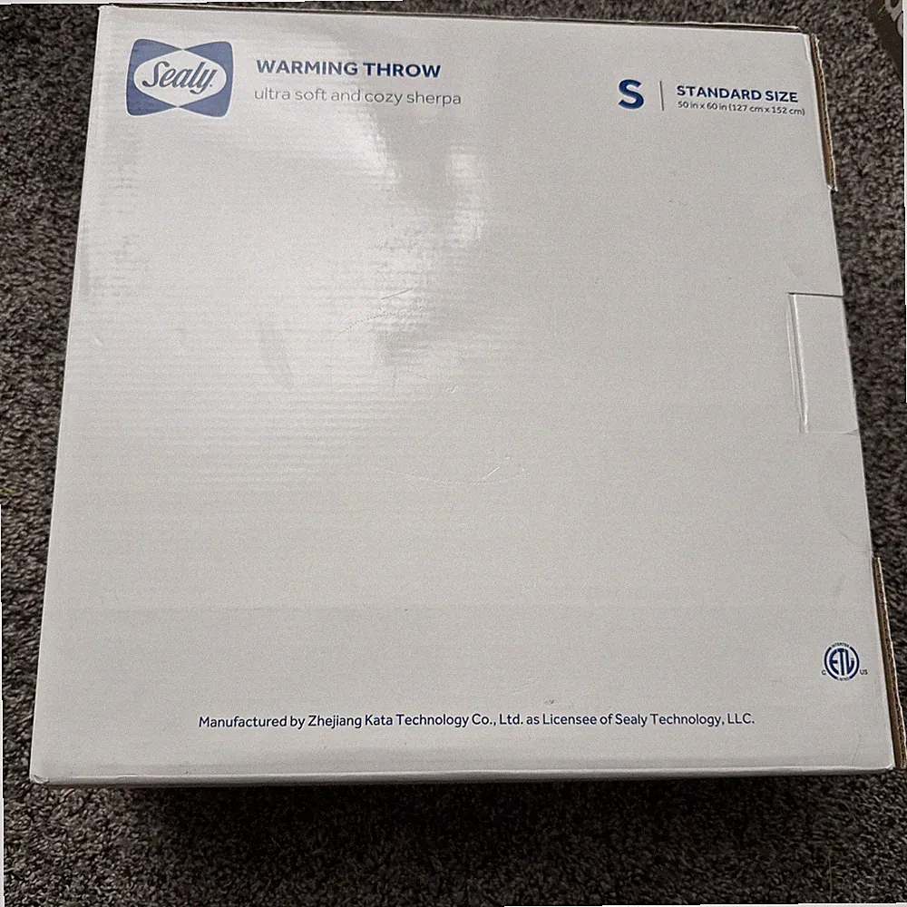 Sealy Warming Silky Flannel Electric Throw, 50in X 60in Item Sealed. Grey